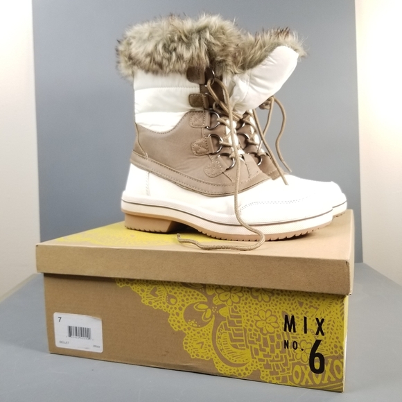 Mix No. 6 Bellet Women's Snow Boots White/Tan Size US-7 - Picture 10 of 13